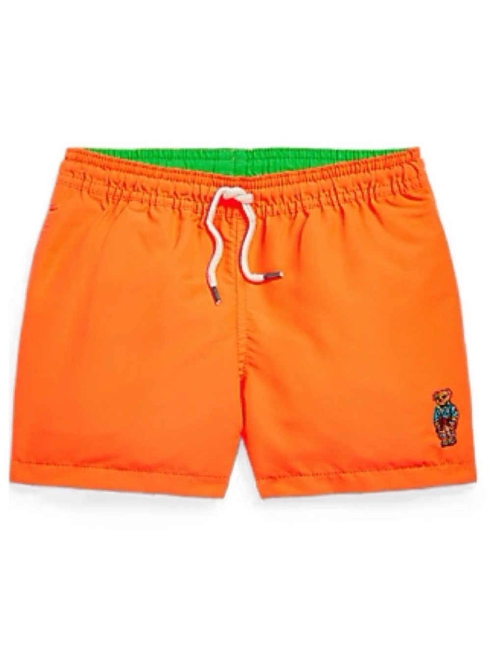 Ralph Lauren Orange Kids Swim Shorts with Contrast Lining
